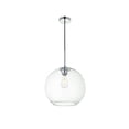 thumbnail image 7 of Living District Baxter 1-Light Metal Pendant in Chrome & Clear, 7 of 7
