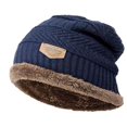 thumbnail image 4 of GRNSHTS Unisex Caps Women Men Winter Knitted Hats Beanie Fur Baggy Wool Cap Skull Slouchy Warm Ski Hat ,Navy Blue, 4 of 7