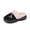 Black, variant on Women Fleece Lined Closed Back Mesh Mule Slippers, Hollow Woven Outer Fabric, Thick Warm Plush Lining, Textured Anti Slip Outsole, Cozy Indoor Footwear for Fall Winter Bedroom House,Light Brown 8.5