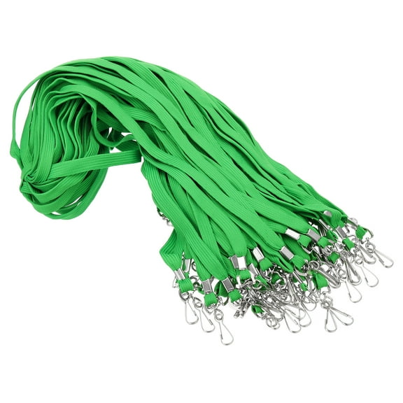 Uxcell 47cm Lanyards Bulk, 50Pcs Teacher Lanyards for ID Badges Keys Badge Lanyard Durable Personalized with Clip for ID Card, Dark Green