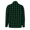 thumbnail image 5 of UPPADA Womens Button Down Plaid Shirts Long Sleeve Oversized Stretchy Shacket Shirts Casual Loose Fit Blouses Tops Dressy Lapel Neck Tunics Tops Green,XL, 5 of 6