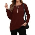 thumbnail image 3 of TARAINYA Women's Daily Wear Long Sleeve Sweatshirt Casual Loose Round Neck Pullover with Pockets, 3 of 9