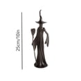 thumbnail image 3 of QLUEWX Halloween Sculpted Black Witch Statue, Resin Gothic Witch Figurine with Broomstick, 10 Inch Vintage Black Witch Sculpture Decor for Tabletop Mantel Shelf Home Holiday Party Decoration, 3 of 8