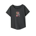 thumbnail image 4 of Camiseta de mujer de verano con cuello redondo y cuello redondo para ir de compras, trabajo, camping M, 4 of 7