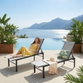 thumbnail image 2 of SUNCROWN Aluminum Outdoor Chaise Lounge Chair - 5-Position Adjustable Recliner with Full Flat Tanning Mode, Portable Design for Poolside, Patio, Deck, Backyard, Lawn & Beach, 1 Piece-Grey, 2 of 9