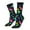 2 Black-1, variant on Geometric 1980s Styled Pattern Sport Socks for Women and Men Crew Socks Sporty Calf Socks Casual Socks