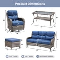 thumbnail image 5 of POCASSY 8-Piece Outdoor Patio Furniture Set with Swivel Chairs, Luxury High Back Rattan Wicker Outdoor Conversation Set with 5-inch Thick Seat Cushion Sofa and Swivel Glider Patio Chair for Porch, 5 of 17