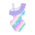 thumbnail image 4 of Conairie Girls Swimsuit One Piece Cute Color Block Kids Bathing Suit with Sun Protection Adjustable Straps Swimwear Multicolour 13-14 Y, 4 of 7