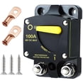 thumbnail image 1 of 100 Amp Marine Circuit Breaker Resettable 100A with Manual Reset Switch Button for Boat Trolling RV Yacht, 12V - 48V DC, 1 of 5