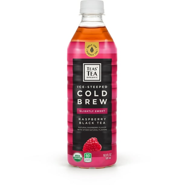 (12 Bottles) Teas' Tea Organic Cold Brew Raspberry Black Tea Walmart