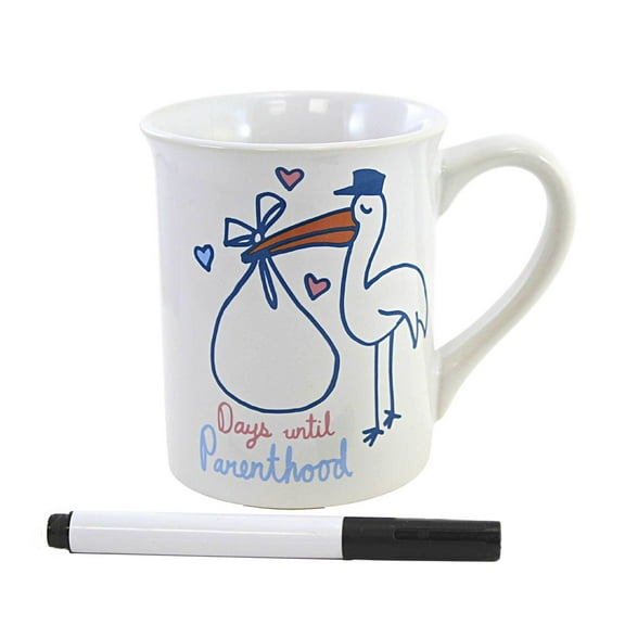 Tabletop Baby Countdown Dry Erase Mug Stoneware Marker Stork 6010056