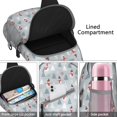 thumbnail image 4 of Sling Backpack,Light Blue Christmas Snowman and Tree Pattern Sling Bag with Water Bottle Holder,Waterproof Sling Bag for Men/Women with Headphone Jack for Hiking,Travel, 4 of 6