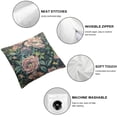 thumbnail image 4 of Acheng Throw Pillow Cover Vintage Flower Pattern on Navy Background Decorative Square Pillow Case for Home Bedroom Living Room Cushion Cover  White, 4 of 6
