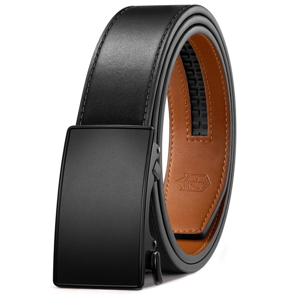 Ceinture 46 Pouces-52 Pouces pour Hommes en Cuir à Boucle Automatique avec Queue Dissimulée, Micro-Ajustable, Ajustement 1/4”, Ceinture Habillée et Décontractée pour Hommes pour le Travail, les Affaires, les Jeans et les Cadeaux