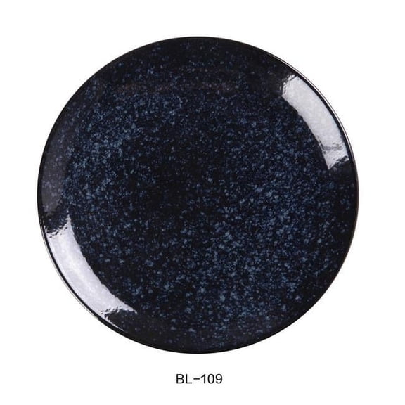 Yanco BL-109 Blue Star 9-1/8" X 1" COUPE SHAPE ROUND PLATE, China, Blue, Pack of 24