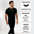 thumbnail image 3 of Men’s 180GSM Heavyweight Cotton Crew Neck Tee Solid Basic Soft Durable Casual Shirts S-3XL, 4 Pack, 3 of 7