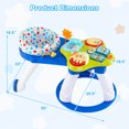 thumbnail image 3 of Costway 3 in 1 Baby Stationary Activity Center Walk-Around Kids Play Table Set Blue, 3 of 10
