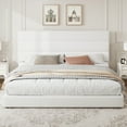thumbnail image 4 of Amolife King Size Storage Platform Bed Frame with 4 Drawers & Upholstered Velvet Slat Headboard, White, 4 of 12