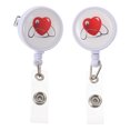 thumbnail image 5 of ADDHAT Retractable Badge Holder ABS White 2Pcs 3.3X1.2X1In Nurse Badge Office Use, 5 of 8
