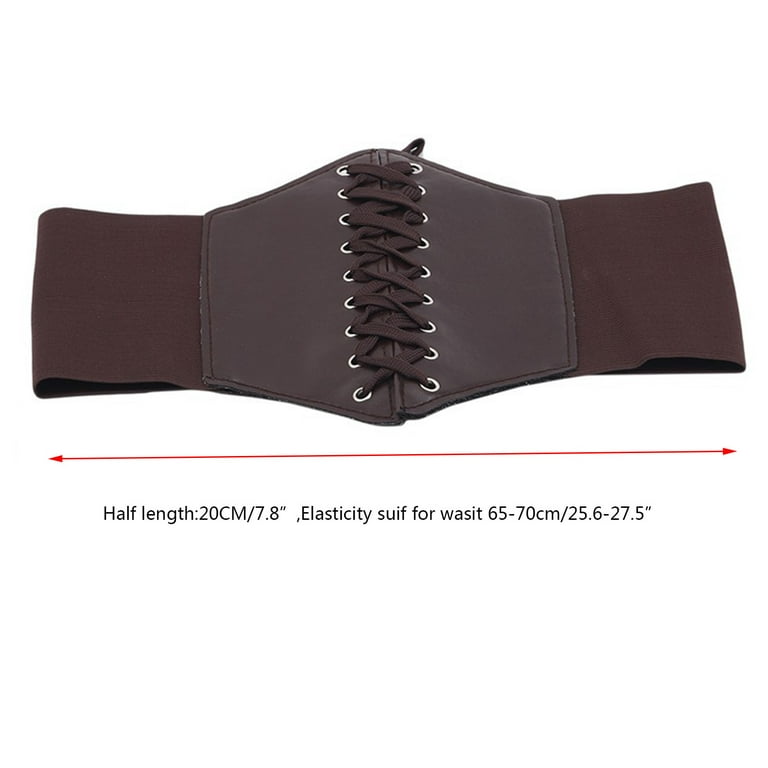 Baocc Leather Belts Lace up Waspie Corset Belts for Women Elastic Waist  Belt Tied Retro Wide Belt Elvin Halloween Wench Costume Corset Accessories