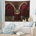 thumbnail image 6 of Gothic Tapestry, King in Vintage Style Palace Chandelier Medieval Architecture Theme, Fabric Wall Hanging Decor for Bedroom Living Room Dorm, 2 Sizes, Burgundy Grey, by Ambesonne, 6 of 9
