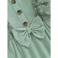 thumbnail image 6 of Bagilaanoe Toddler Baby Girl Fall Dress Ribbed Long Sleeves A-line Princess Dresses Headband 3M 6M 9M 12M 18M 24M 3T Infant Autume Casual Sundress, 6 of 8