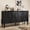 Black, variant on 59" Sideboard Buffet Cabinet with Storage, 4 Doors & Adjustable Shelves, Solid Wood Legs, Coffee Bar Console Table for Kitchen Living Room, Blue