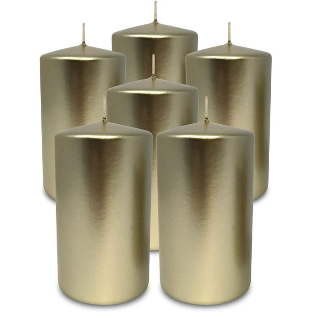 Hyoola, 2.75 x 5 inch Unscented Dripless Metallic Pillar Candles ...