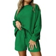 thumbnail image 5 of Scyoekwg Womens 2 Piece Sweatsuit Sets Fall Outfits Long Sleeve Sweatshirt Shorts Matching Outfits Fashion Casual Sweatsuit Tracksuit (Green,XXXL), 5 of 6
