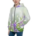 thumbnail image 2 of Kdxio Purple Butterfly On Wild Pattern Kids Boys Girls Zip Up Hoodie 3D Printed Hooded Sweatshirt Hoody Coat with Pocket 7-12 Y-Small, 2 of 6