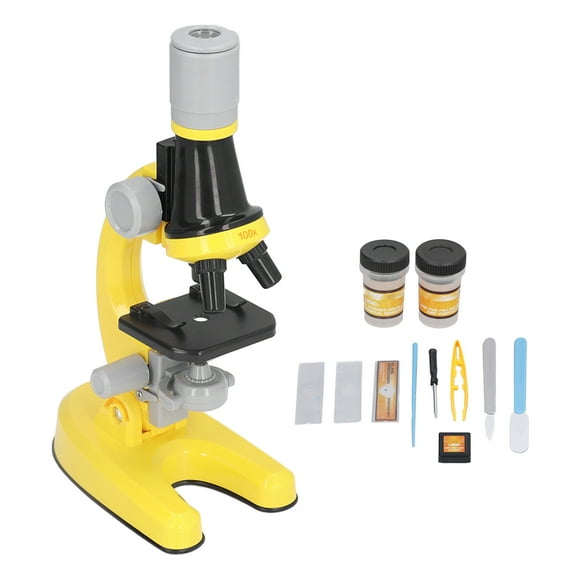 Microscope Kids Microscope Kit LED 1200X Microscope With Specimen Slides Science Educational Toy Birthday Gift