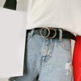 thumbnail image 4 of Women's Boho Double Round Button Belt, PU Leather & Metal Buckle, Versatile for Jeans & Slacks, Adjustable Length, 4 of 7