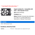 thumbnail image 2 of Engine Cooling Fan - Compatible with 2022 - 2023 Hyundai Tucson, 2 of 2