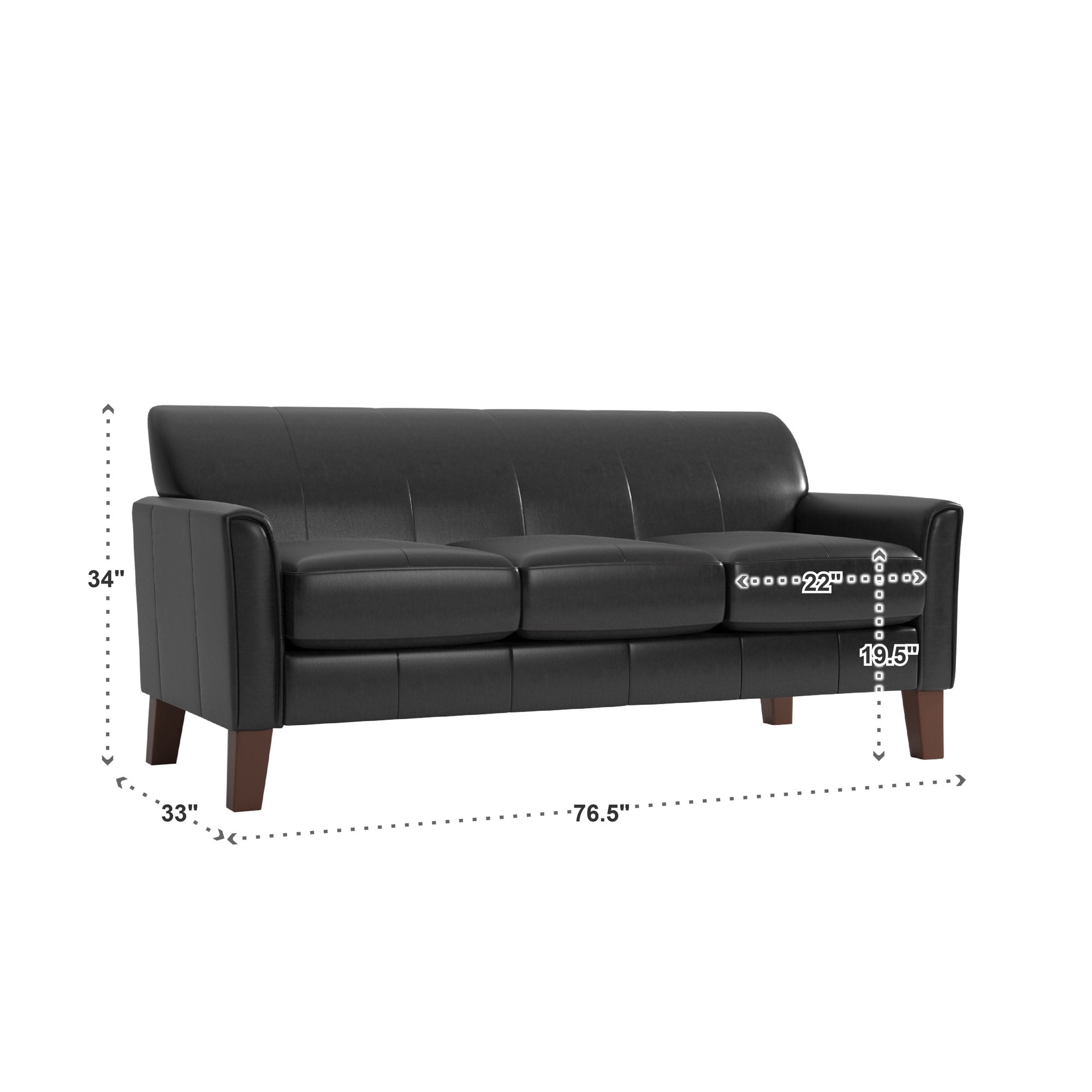 Weston Home Tribeca Sofa, Dark Brown Faux Leather