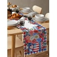 thumbnail image 6 of 4th of July Table Runner Cotton Linen 108 Inch Holiday Dresser Scarves, Independence Day Floral Striped Tablerunner for Kitchen Coffee Dining Bedroom Home Living Room Dinner Scarf Décor 13''x108'', 6 of 9