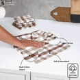 thumbnail image 6 of HEIRLOOM COMFORT Gingham Check Kitchen Towels 3 Pack, 18"x26", 100% Cotton, Super Absorbent & Quick Dry, Durable Dish Towel for Drying Dishes, Machine Washable, Everyday Use - Brown, Beige, White, 6 of 6