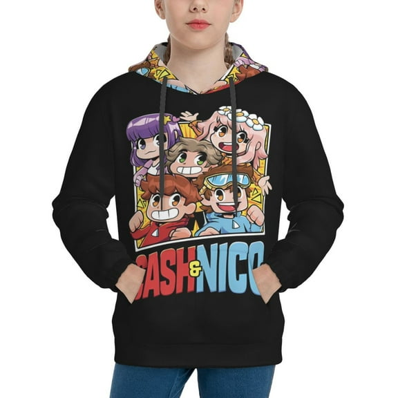 Cash and Nico Teen Hoodies Sweatshirts Pullover Long Sleeves Hooded Graphic Hoodie for Boys Girls