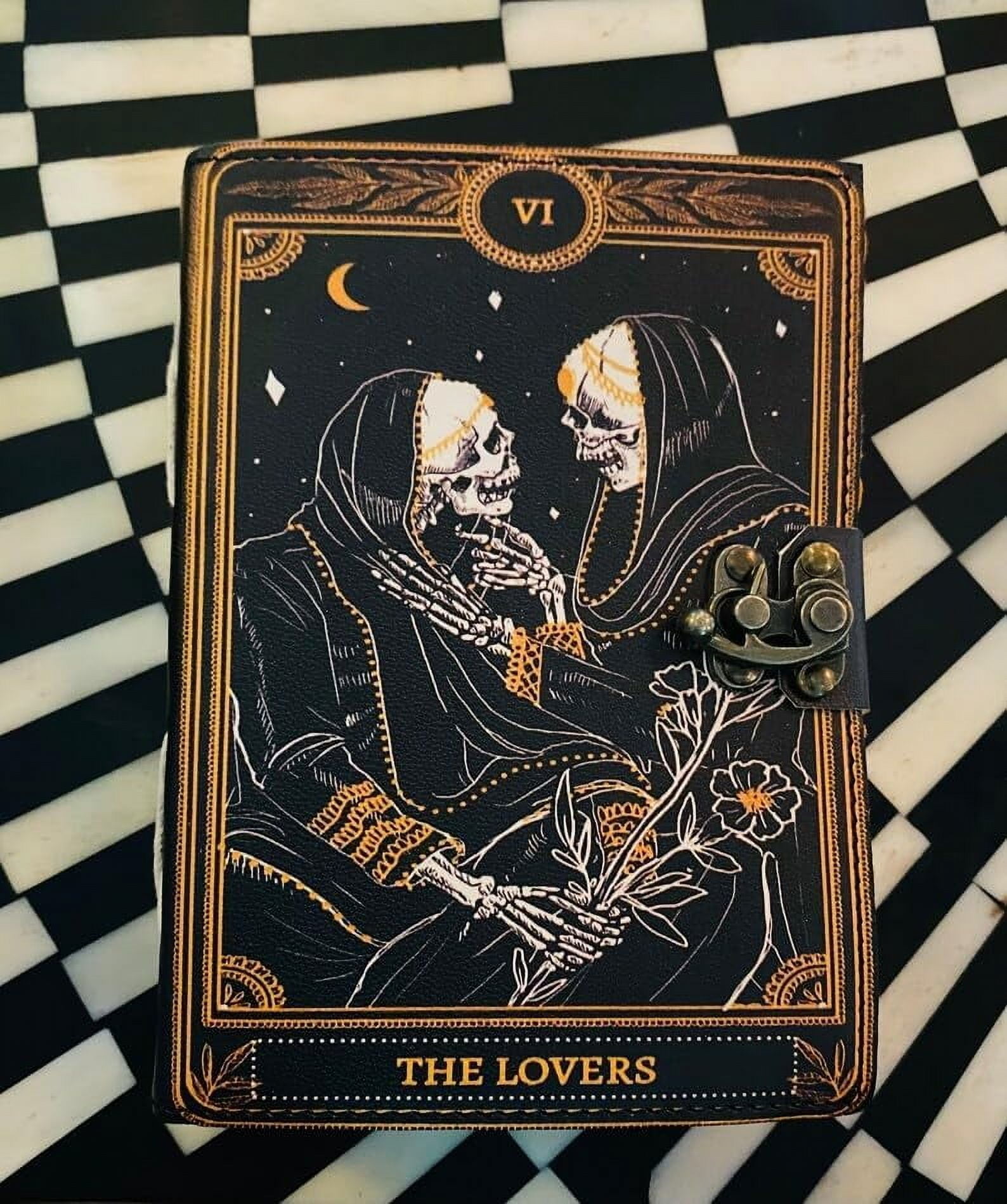 Gothic Grimoire Journal - Vintage LOVE Tarot Gifts And Wiccan Gifts, Spooky Gifts And Witchy Journal For Men And Women, Leather-Bound Reading Journals Reading Book Journal For Book Lovers