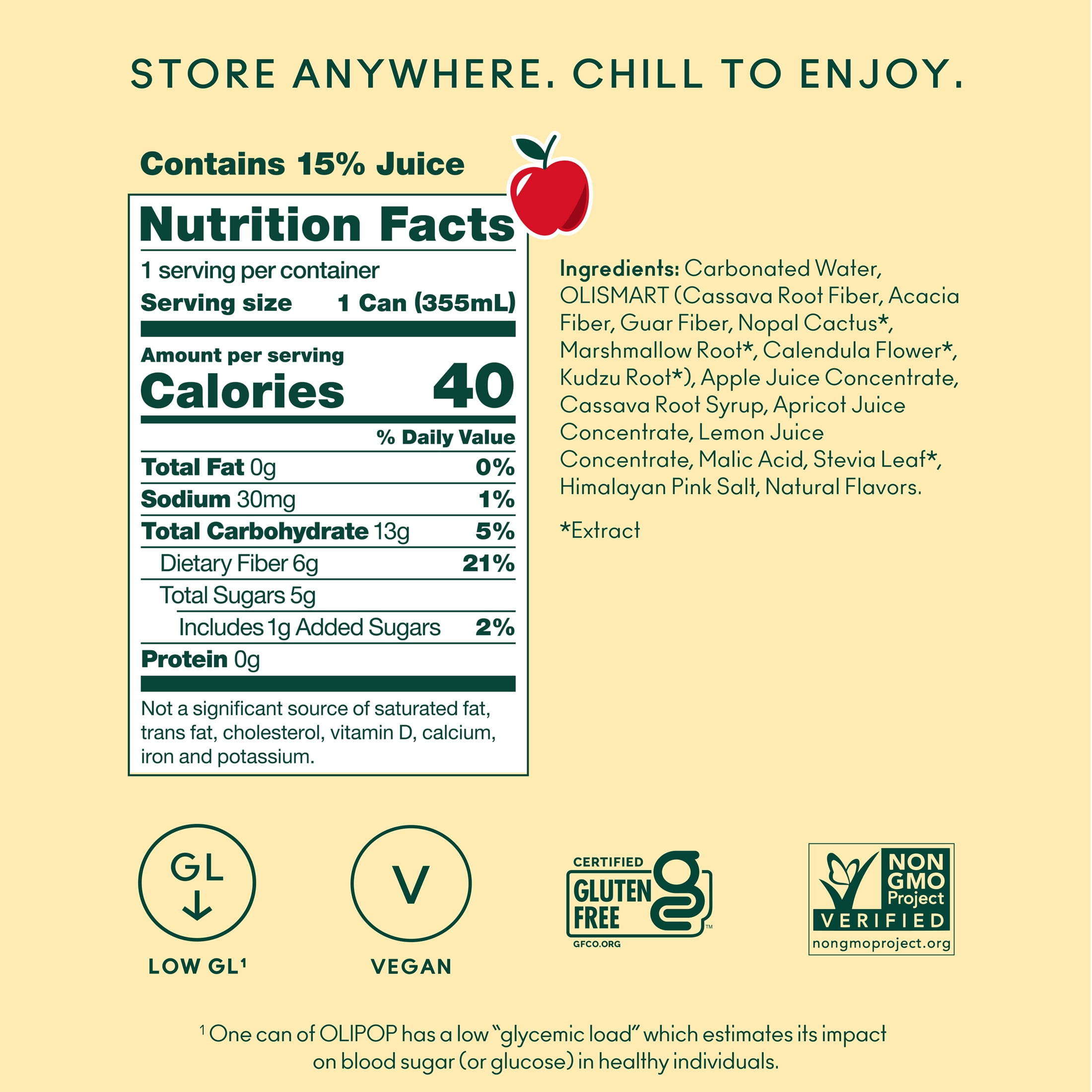 (2 pack) Olipop Prebiotic Soda, Beverages with Prebiotics, Botanicals & Plant Fiber, Crisp Apple, 12 fl oz
