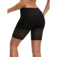 thumbnail image 3 of INSPIRE CHIC Women's Wide Lace Trim Slip Shorts Lightweight Comfort Thigh Slimmers, Available in Plus Size Black M, 3 of 5