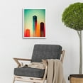 thumbnail image 2 of Tower Block Skyscrapers Minimalist Skyline Graphic Design Art Print Framed Poster Wall Decor 12x16 inch, 2 of 5
