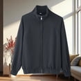 thumbnail image 4 of Dasayo Barn Women's Coats Motorcycle Dark Gray Bomber Zipper Elastic Hem Jackets Womens Jackets Trendy M, 4 of 8