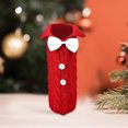 thumbnail image 5 of Wadada Velvet Wine Bottle Cover Red Wine Bottle Skirt & Dress with Belt Set Wine Bottle Sweater Cover Handmade Bags Christmas Decorations Decorative Wine Accessories for Holiday Party Decor, 5 of 6