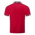 thumbnail image 4 of JIANJIA Polo Shirts For Men Solid Color Lapel Button Short Sleeve Leisure Fashion Pullover Tops Daily-Wear,Red,M, 4 of 9