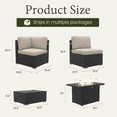 thumbnail image 7 of LayinSun 8 Piece Patio Furniture Set with 44" Propane Gas Fire Pit Table, Outdoor Sectional Conversation Set Wicker Rattan Sofa Set with Coffee Table, 7 of 7