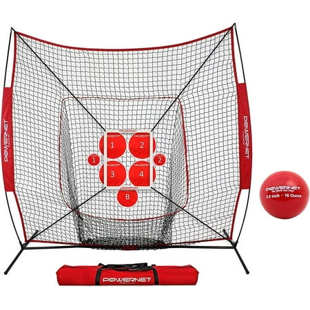 PowerNet Pitching Bundle - Practice Net Pitch Perfect Target System Strike Zone and Weighted Training Ball