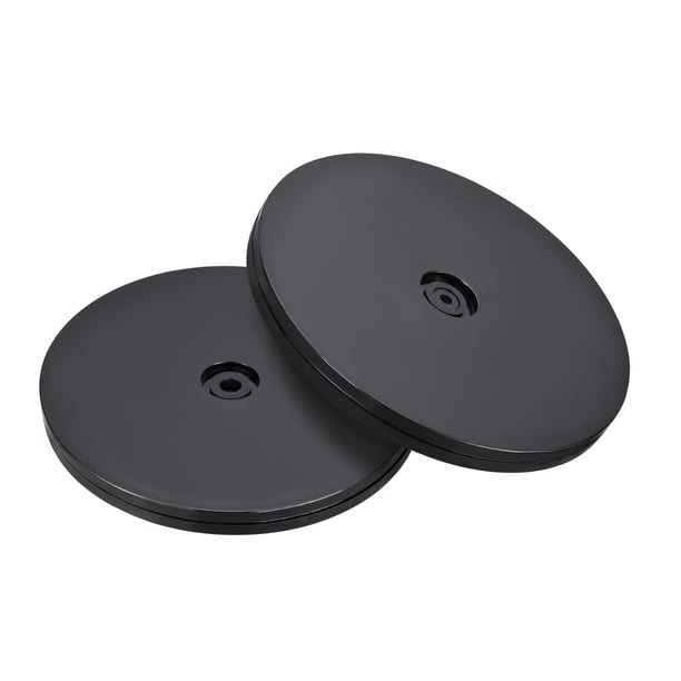 Soporte giratorio de 6 pulgadas con base de bola de acero Lazy Susan, giratorio, negro, paquete de 2