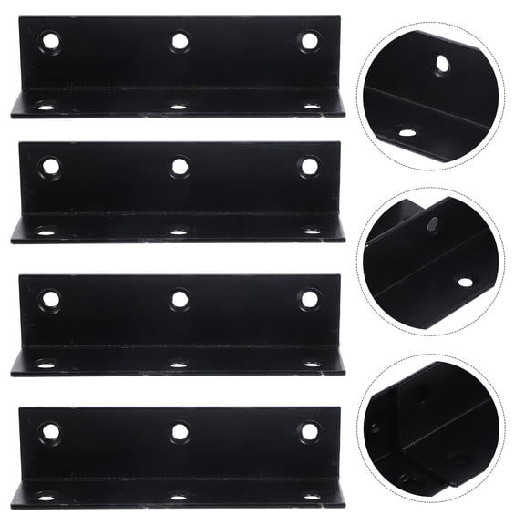 HOMEMAXS 4-Pack Heavy Duty Angle Iron L Brackets for Shelves, Right Angle Support Brackets for Wood and Wall Mounting