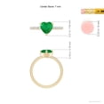 thumbnail image 4 of Angara Natural 1.2 Ct. Emerald with Diamond Heart Ring in 14K Yellow Gold for Women (Ring Size: 3.5), 4 of 9