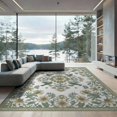 thumbnail image 2 of ODIKA 8'x10' Washable Area Rug Long Perched Sage Symmetrical Bathroom Extra Bathmat Bathroon for King Size Bedroom Under Bed, Master Suite, Non-Shedding, Easy Care, 2 of 7